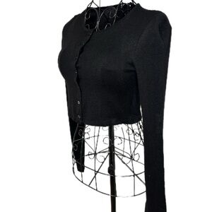 Zara Black Cropped Button-Up Cardigan | NWT | Size XS
